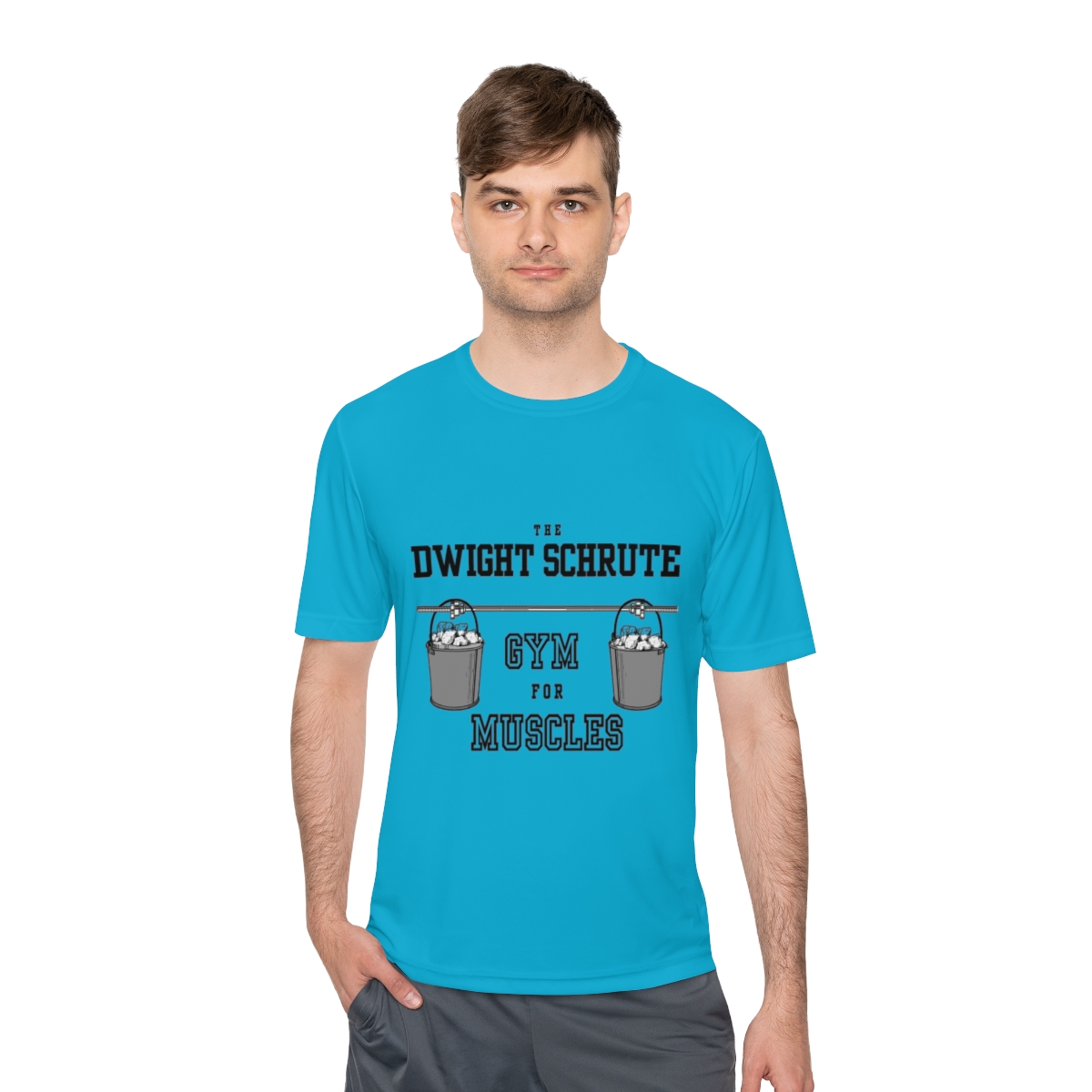 the Office Dwight Schrute Gym for Muscles Unisex Moisture Wicking Tee - Image 43