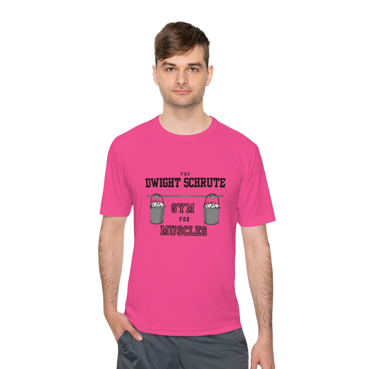 the Office Dwight Schrute Gym for Muscles Unisex Moisture Wicking Tee - Image 63