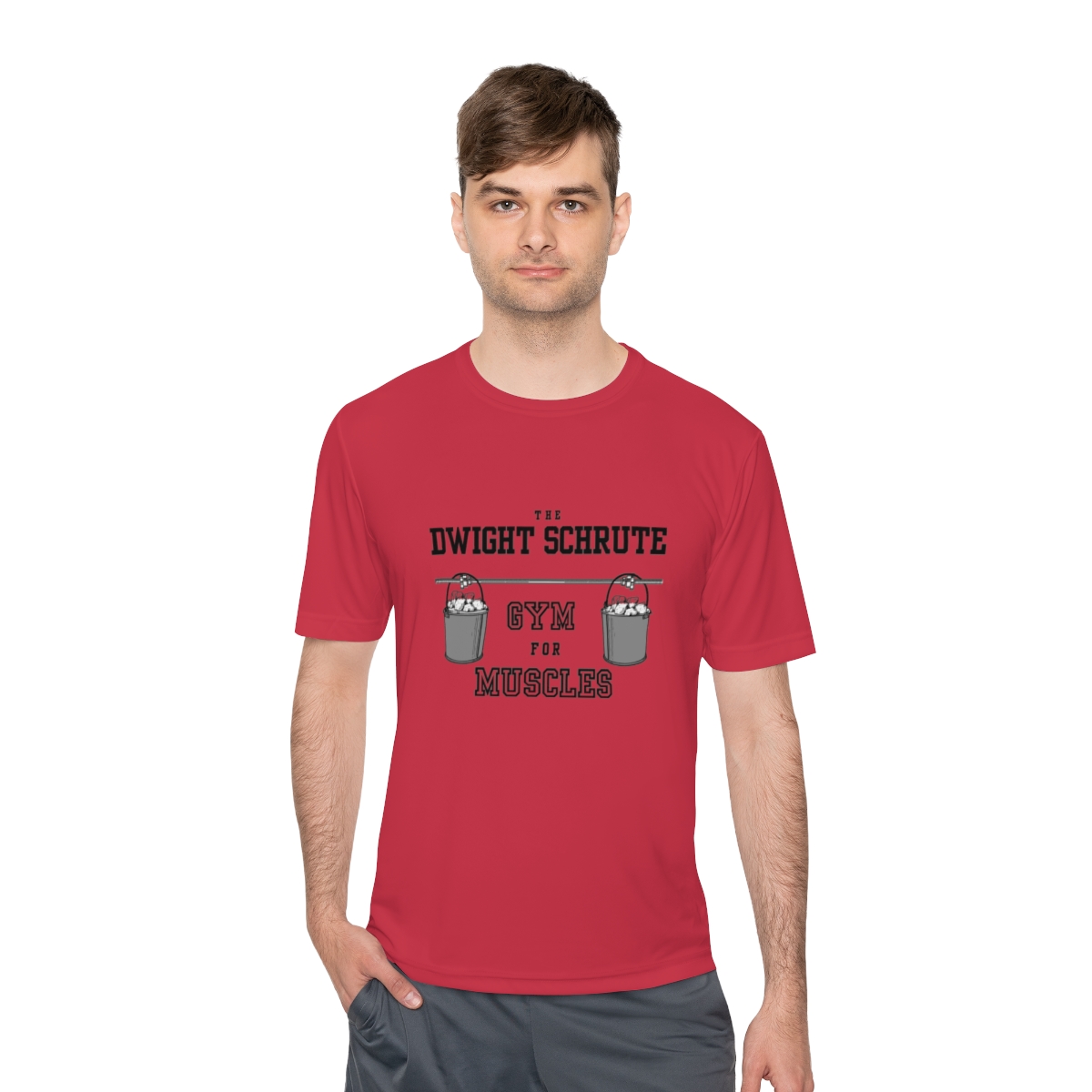 the Office Dwight Schrute Gym for Muscles Unisex Moisture Wicking Tee - Image 67